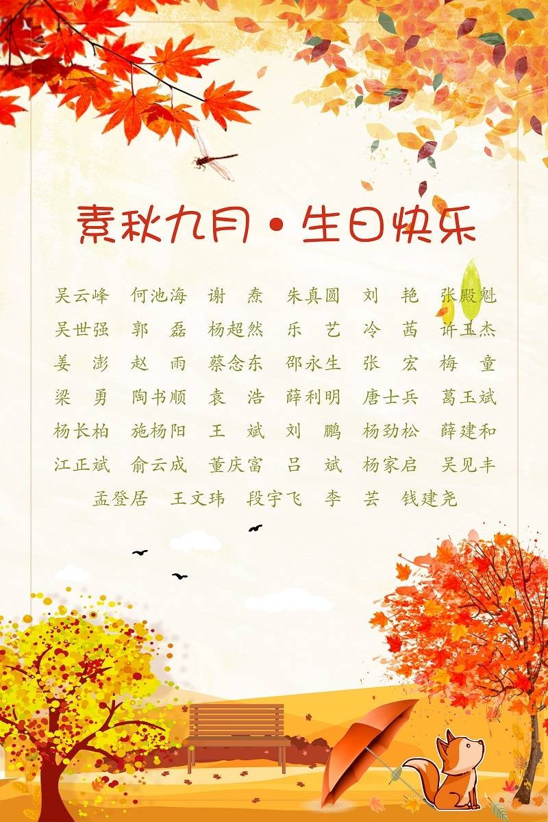 【生日祝福】恭祝09月生日的員工生日快樂！