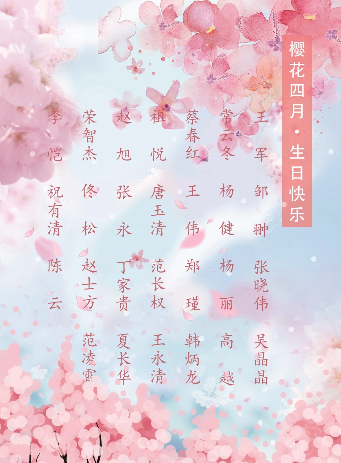【生日祝?！抗ё?4月生日的員工生日快樂！