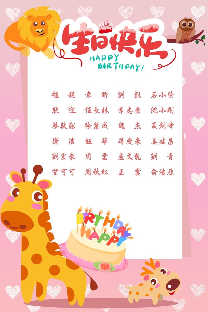 【生日祝?！抗ё?8月生日的員工生日快樂！